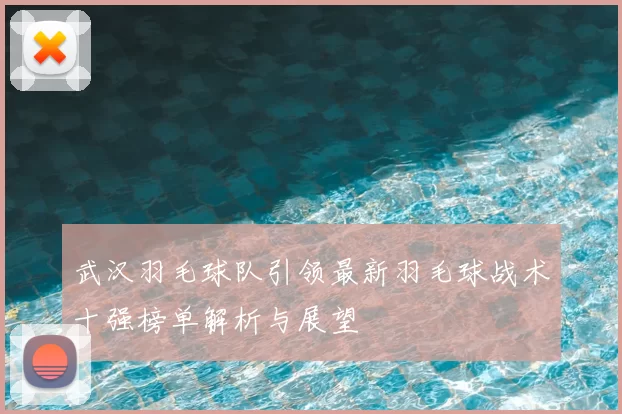 武汉羽毛球队引领最新羽毛球战术十强榜单解析与展望